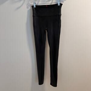 Spanx Black Faux Leather Leggings Size S